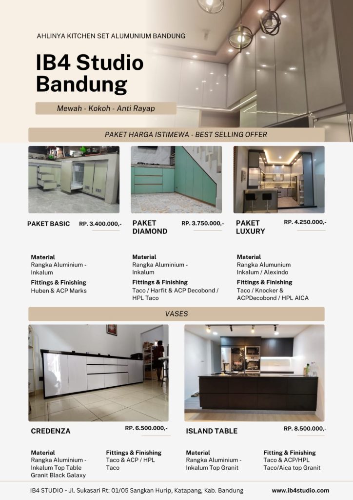 Harga Kitchen Set Aluminium Bandung IB4 Studio
